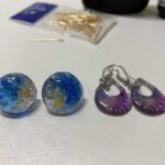 UV-LEDレジン液で作ったブルーのアクセサリー